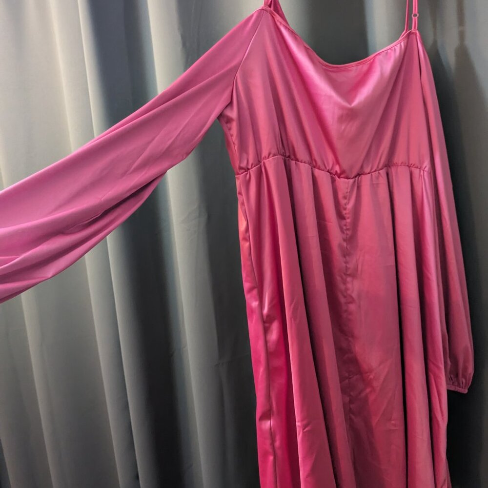 SHEIN SXY Plus Cold Shoulder Lantern Sleeve Dress - Picture 8 of 9